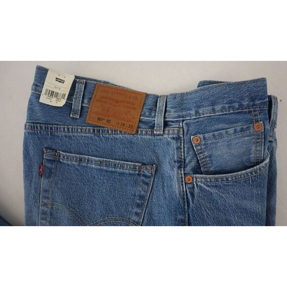 Levi's Premium 501 Men's Sz 38x32 Blue '93 Straight Leg Button Fly Jeans $98 - Picture 4 of 7